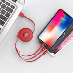 U50 3-in-1 retractable charging cable – red