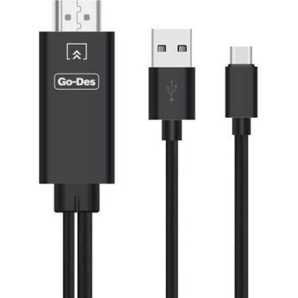 Go Des GD-HM807 2 in 1 Usb-C HDTV Cable