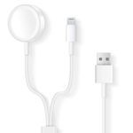 Picture of Cable COTEetCI 2 in 1 CS5170 for Apple Watch, iPhone, iPod, iPad (White)