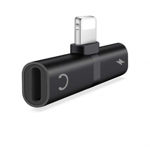 Picture of 2-In-1 Lightning Earphone And Charger Connector With Pouch Black/Silver